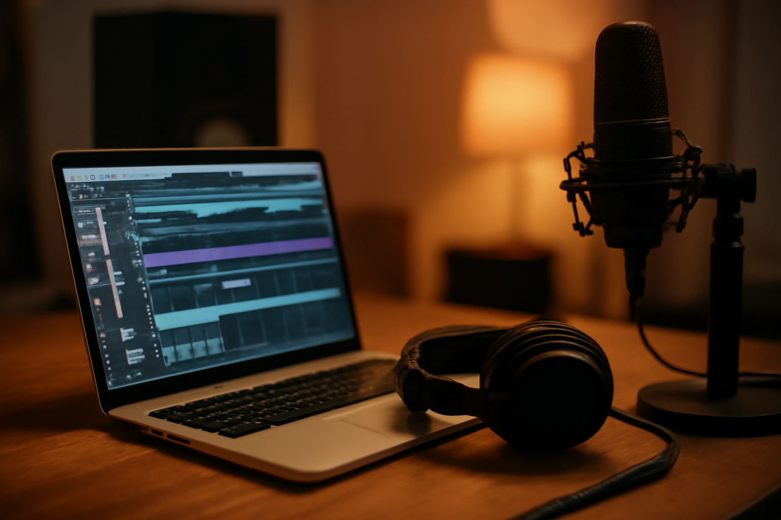Produser musik mengolah trek vokal di DAW untuk remix elektronik